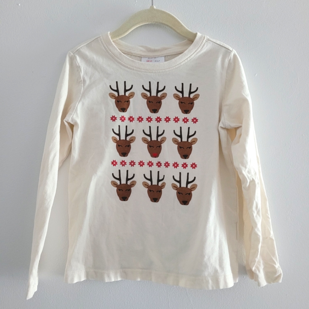 Hanna Andersson Reindeer Shirt size 6-7